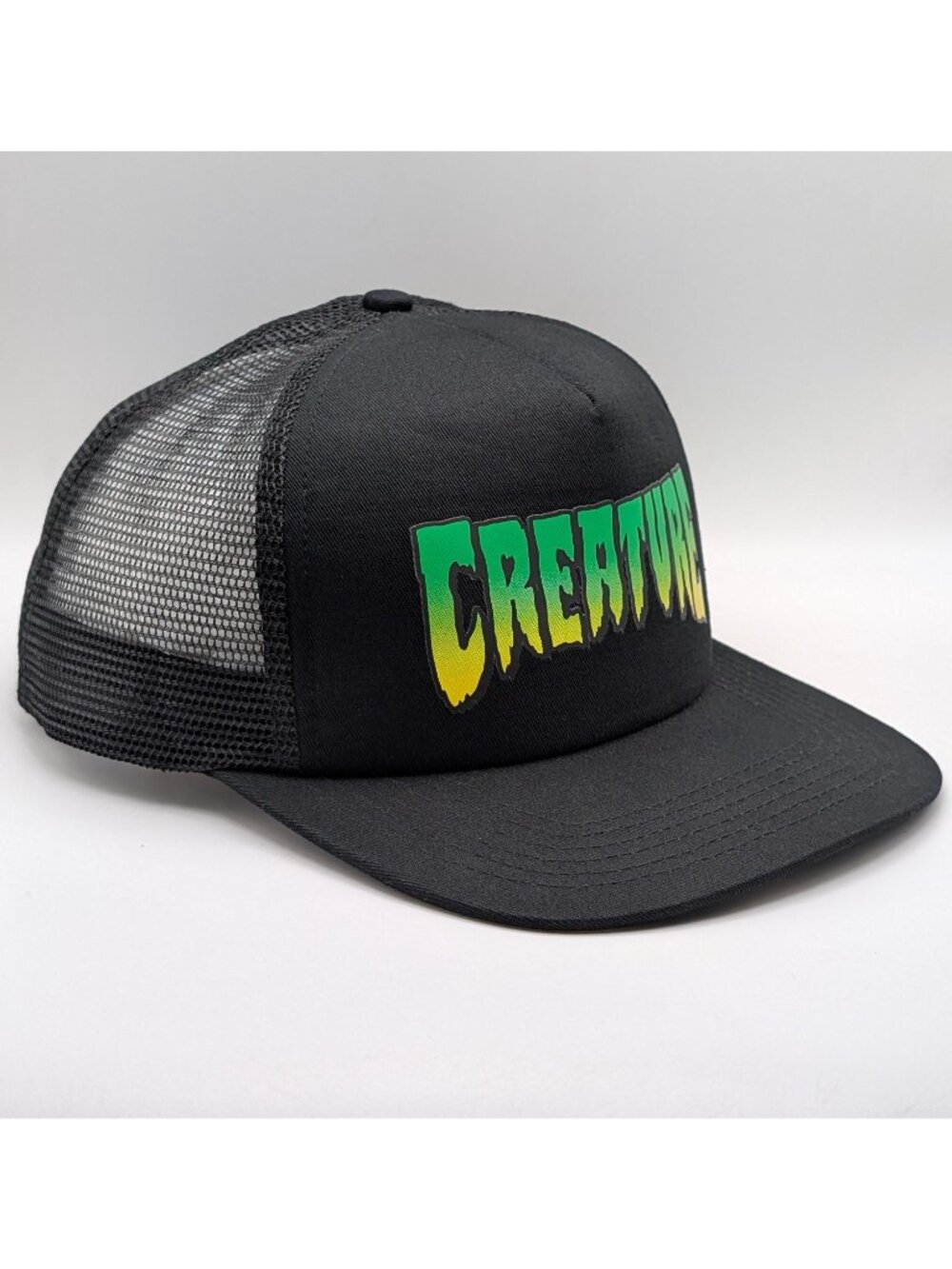 Creature Skateboards Mesh Trucker Hat Snapback Black Green Horror Lagoon Unisex
